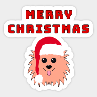 Merry Christmas with Pom Sticker